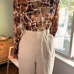 Gap Beige and brown light weight corduroy pants two of them size 14 with pleats.